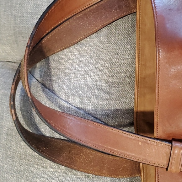 Upcycled Brown and tan Leather handbag - Picture 16 of 17